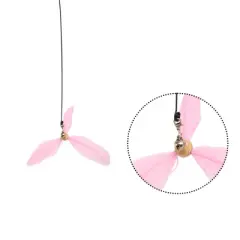 Unique Bargains Cat Teaser Windmill Style Handheld with Bell Pink