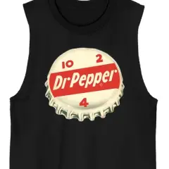 Dr. Pepper Bottle Cap Crew Neck Sleeveless Black Men's Tank Top 
-Small