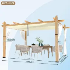GustoWave 10x13 FT Outdoor Pergola Gazebo for Patio, Backyard, Garden