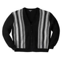 KingSize Men's Big & Tall Lightweight Striped Cardigan Sweater