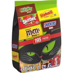 Mars - Snickers, M&M's, Starburst, Skittles, Milky Way Halloween Candy Bulk Variety Bag - 77.4oz/195ct