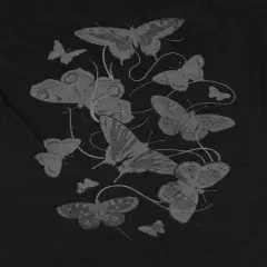 Butterfly Flight Crew Neck Short Sleeve Black Heather Women's Night Shirt
