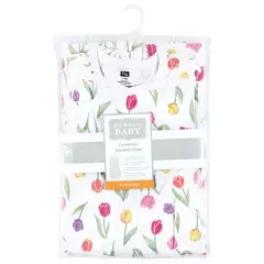 Hudson Baby Infant Girl Convertible Swaddle Sleep Sack, Spring Tulips