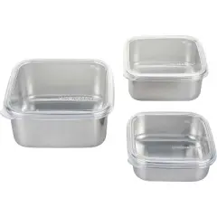 U Konserve Stainless Steel Square Nesting Trio - Set of 3 (15, 30, & 50oz)