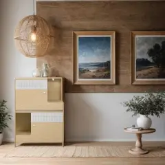 Multi Use Cat Litter Box House with 2 Flip Down Doors,Stylish Side Table Design - Maison Boucle