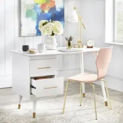 Leon Mid Century Desk White - angelo : Home