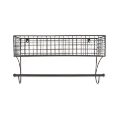 Design Imports Large Grey Farmhouse Towel Rack