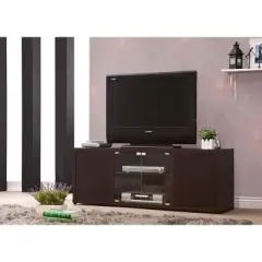 Ames 4 Door TV Stand for TVs up to 65" Cappuccino Brown - Coaster
