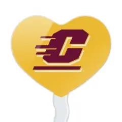 Central Michigan University Secondary Heart Love Cupcake Picks Toppers Decoration Set of 6
