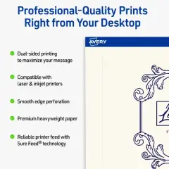 Avery Arched Rectangle Flat Cards, 5" x 7", Matte Ivory, 20 Total