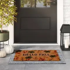 1'2"x2'6" 'Hello Fall' Leaves Coir Halloween Doormat - Hyde & EEK! Boutique&trade;