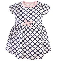 Touched by Nature Baby and Toddler Girl Organic Cotton Short-Sleeve Dresses 2pk, Bright Butterflies