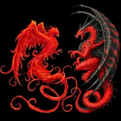 Men's Design By Humans Phoenix vs Dragon By chriskar Tank Top