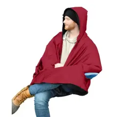 WOLF 56"x107" AnyWear Weather Resistant Exterior Fleece Interior Outdoor Blanket