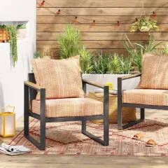 7'x10' Tapestry Rectangular Woven Outdoor Area Rug Red/Pink - Opalhouse&trade;