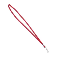 Advantus&reg; Deluxe Lanyard with J-Hook, Red, Box of 24
