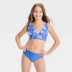 Girls' 'Happy Hibiscus with Sarong' Swimwear Set - art class&trade; Blue 