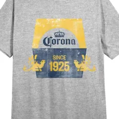 Corona Since 1925 Logo Women's Heather Gray Short Sleeve Crew Neck Sleep Shirt