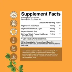 Organic Irish Sea Moss Capsules, Superfood Blend for Immune Support, Heart Health, Fertility, Joint Health & Thyroid Support, Nature's Craft