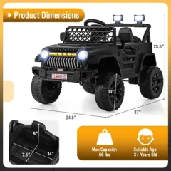 Infans 12V Kids Ride on Truck Car Battery Powered Toddler Electric Vehicle w/ 3 Speeds