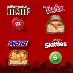 Mars - M&M's, Snickers, Skittles & Twix Halloween Chocolate and Fruit Candy Variety Pack Bulk Bag -  24.01oz/60ct