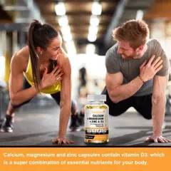 Mulittea Calcium Magnesium Zinc Capsules with Vitamind3 for Strong Bones & Teeth | Heart & Immune Support, 60 Count