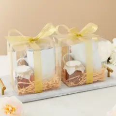 Juvale 30-Pack 5x5x5 Clear Gift Boxes for Wedding Party Favors, Bridal and Baby Showers, Birthdays, Ornament, Treat, Dessert, Candy