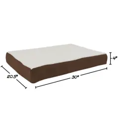 Orthopedic Dog Bed &ndash; 2-Layer Memory Foam Dog Bed with Machine Washable Cover &ndash; 30x20.5 Dog Bed for Medium Dogs up to 45lbs by PETMAKER (Brown)