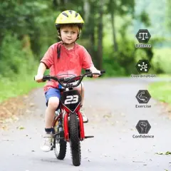 Electric Dirt Bike for Kids, 250W Electric Motorcycle, Electric Balance Bike for Ages 6-12, 3 Speed Settings, 16IN Off-Road Tires