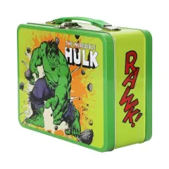 Marvel The Incredible Hulk Smashing Rocks Green And Yellow Tin Tote