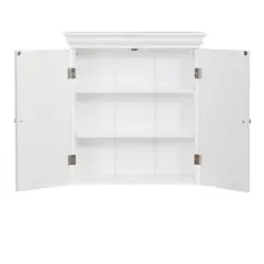 Teamson Home Broadway Two Door Wall Cabinet with Two Contemporary Style Doors White - Elegant Home Fashions