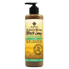 Alaffia Authentic African Black Soap - Peppermint 16 fluid ounces