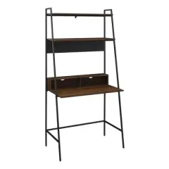 36" Writing Desk with Open Storage Ladder Bookshelf - Saracina Home