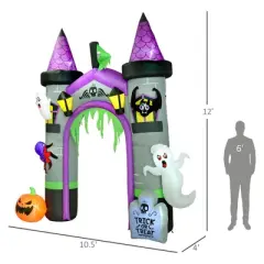 Inflatable Halloween Archway with Ghost, Pumpkin, Spider and Bat