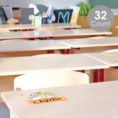 Big Dot of Happiness Spring Flowers - DIY Blank Paper Desk or Locker Labels - Classroom Name Tags - Set of 32