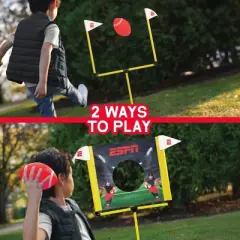 ESPN Kids Football Game Includes Mini Football, Field Goal Post, Passing Target, and Receiver Gloves