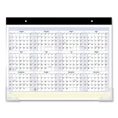 QuickNotes Desk Pad, 22 x 17, White/Blue/Yellow Sheets, Black Binding, Clear Corners, 13-Month: Jan 2026 to Jan 2027
