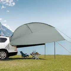 VEVOR Vehicle Awning, Large 10' x 7' Shade Coverage Car Side Awning, PU2000mm UV50+ Car Awning with Extended Side Canopies and Portable Storage Bag