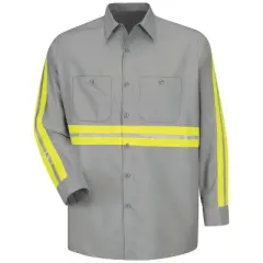 Red Kap&reg; Long Sleeve Enhanced Visibility Industrial Work Shirt