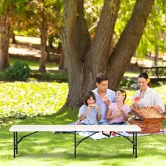 BestMassage Portable Folding Plastic Bench with Carrying Handle