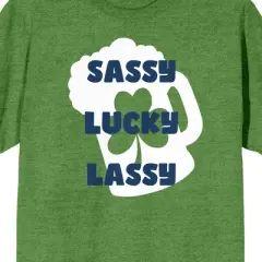 St. Patrick's Day Sassy Lucky Lassy Crew Neck Short Sleeve Irish Heather Women's T-shirt