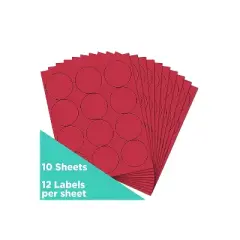 JAM Paper Circle Round Label Sticker Seals 2.5 Inch Diameter Red 120/Pack 147628585