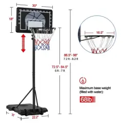 Yaheetech Portable Basketball Hoop For 4 to 10-Year-Old Kids