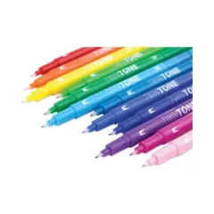 Tombow TwinTone Dual-Tip Markers, Extra-Fine/Broad Tips, Assorted Colors, Dozen