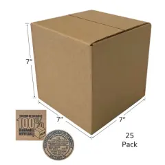 UOFFICE Pack of 50 Corrugated Boxes 7" x 7" x 7" at Wholesale Prices