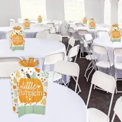 Big Dot of Happiness Little Pumpkin - Table Decorations - Fall Birthday Party or Baby Shower Fold and Flare Centerpieces - 10 Count