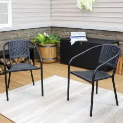 Sunnydaze Steel Frame and Polypropylene Seat and Back Aderes Outdoor Patio Arm Chair