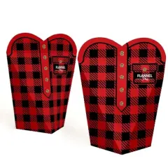 Big Dot of Happiness Flannel Fling Before the Ring - Buffalo Plaid Bachelorette Party Favors - Gift Heart Shaped Favor Boxes for Women - Set of 12