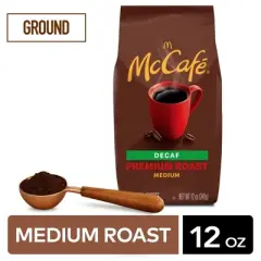 McCafe Premium Roast Decaf, Medium Roast, Ground Coffee, 12 oz, Pack of 4
