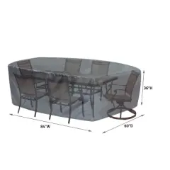 Summerset Shield Mercury Cover Fits Oval/Rectangle Table & Chairs with Ties, Elastic & Spring Cinch Lock